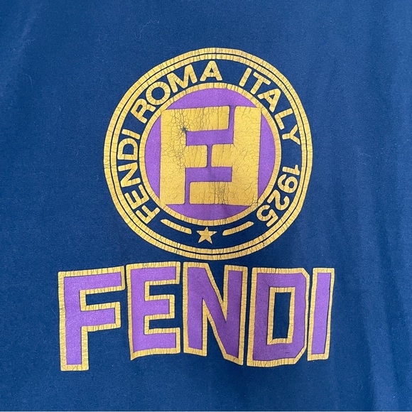 Vintage Black Fendi T-shirt size XL - Picture 2 of 11
